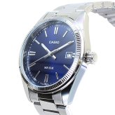 箱なし カシオ 腕時計 メンズ レディース シルバー ブルー ネイビーブルー ユニセックス CASIO 海外モデル 日付表示 50m防水 プレゼント ギフト 成人 卒業 入学