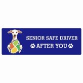 カーサイン 高齢者マーク SENIOR SAFE DRIVER イタリアングレーハウンド ステッカー シール 長方形 15x5cm 肉球 日本製 車