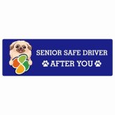 カーサイン 高齢者マーク SENIOR SAFE DRIVER ペキニーズ ステッカー シール 長方形 20x6.7cm 肉球 日本製 車