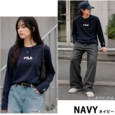 FILA フィラ Tシャツ メンズ 長袖 クルーネック 丸首 カットソー ロンT ブランド ロゴ プリント 無地 シンプル 綿混 おしゃれ  ゆったり 大きいサイズ  M L LL 3L 黒 白 紺 中学生 高校生 karlas