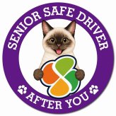 カーサイン 高齢者マーク SENIOR SAFE DRIVER シャム マグネット 強力 直径13cm 肉球 日本製 車 ステッカー