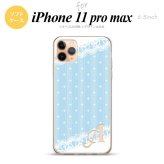 iPhone11ProMax iPhone11pro max スマホケース ソフトケース ドット レース C 水色 +アルファベット メンズ レディース nk-i11pm-tp1617i