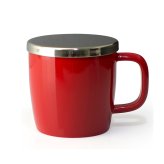 TEATRADING ブリューインマグ[マグカップ おしゃれ 蓋付き ティーカップ 茶こし付き 陶器 カップ コップ マグ 北欧風 ティーインフューザー 1人用 ティーポット不要 1杯分 茶漉し付きマグカップ ストレーナー付きマグカップ]