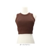 ヨガウェア トップス 通販 ブラトップ パッド付き タンクトップ スポーツインナー フィットネスウェア ピラティスウェア クロップド丈 リブ素材 ノースリーブ 無地 アンダーウェア ジムウェア ランニングウェア ショート丈 アメリカンスリーブ
