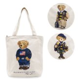 選べる3デザイン ポロ ラルフローレン トートバッグ POLO RALPH LAUREN ポロベア 9AR021 POLO BEAR TOTE キャンバス A4対応 ファスナー メンズ レディース ユニセックス コットン ベア くま 通勤 通学