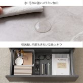 引き出し付きセンターテーブル 幅70cm×奥行70cm×高さ36cm 大容量 ストーン柄 パーティクルボード MDF メラミン 組立品 どの角度から見ても美しく映えます 美しさと高い収納力を両立しました ストーングレージュ 新生活
