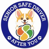 カーサイン 高齢者マーク SENIOR SAFE DRIVER コーギー マグネット 強力 直径13cm 肉球 日本製 車 ステッカー