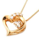 ネックレス レディース ダイヤモンド 0.1ct K18 イエローゴールド ダンシングストーン 揺れるダイヤ ハート モチーフ ペンダント 鑑別書付き 天然石 18金 ジュエリー アクセサリー