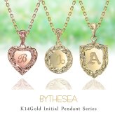 ゴールド ネックレス ハワイアンジュエリー ネックレス イニシャル ピンクゴールド ネックレス 刻印 無料 誕生石入れ可 エンブレム型 イニシャル 14k k14カットあずきチェーン太1.4mm ギフトラッピング可能 プレゼント ハロウィン 【品番：CG-GP111R-CH1020】