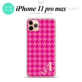 iPhone11ProMax iPhone11pro max スマホケース ハードケース 千鳥 格子 大 ピンク +アルファベット メンズ レディース nk-i11pm-916i