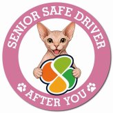 カーサイン 高齢者マーク SENIOR SAFE DRIVER スフィンクス マグネット 強力 直径13cm 肉球 日本製 車 ステッカー