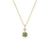 【無料ラッピング】  ヨンドシー 4℃ EAU DOUCE4℃【5月誕生石】K10 イエローゴールド ネックレス ダイヤモンド エメラルド レディース ブランド 正規品 新品 ギフト プレゼント 人気 おすすめ 誕生日 記念日 クリスマス 送料無料