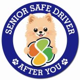 カーサイン 高齢者マーク SENIOR SAFE DRIVER ポメチワ マグネット 強力 直径13cm 肉球 日本製 車 ステッカー
