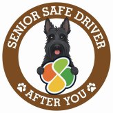 カーサイン 高齢者マーク SENIOR SAFE DRIVER スコティッシュテリア ステッカー シール 直径13cm 肉球 日本製 車