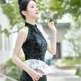 チャイナドレス ロング 通販 チャイナ服 コスプレ ノースリーブ コスプレ衣装 タイトドレス パーティードレス ロングドレス ロング丈 スリット 仮装 ハロウィン 二次会ドレス スタンドカラー レトロモダン イベント衣装 中華服 舞台衣装 タイトシルエット
