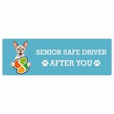 カーサイン 高齢者マーク SENIOR SAFE DRIVER コーニッシュレックス ステッカー シール 長方形 20x6.7cm 肉球 日本製 車