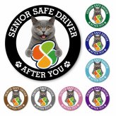 カーサイン 高齢者マーク SENIOR SAFE DRIVER シャルトリュー マグネット 強力 直径13cm 肉球 日本製 車 ステッカー