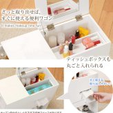 テーブル ドレッサー 化粧台 ボックスティッシュ収納可 完成品 コスメ ワゴン ボックスティッシュ収納 ダストボックス付き キャスター付き ミラー付き ミニドレッサー コスメボックス 移動も便利な大容量の 鏡台 コスメワゴン 収納付き