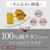 セカンドピアス チタン つけっぱなし 純チタン 長方形 四角 スクエア 金属アレルギー 日本製 ポスト 軸太0.75mm 長さ10mm 全8色 全品1個ずつバラ売り 医療用 おすすめ かわいい シンプル 小さめ ミニ 極小 人気 プレゼント