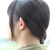 ハワイアンジュエリー フープピアス ピアス ピンクゴールド Sサイズ 半円 三日月 ハーフムーン 片耳(1個)購入可 K14ピンクゴールド 14K シリコンキャッチ シンプル 20G ゲージ BY THE SEA バイザシー 彼女 妻 女性 レディース プレゼント ハロウィン 【品番：GE103-10R】