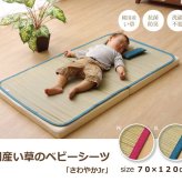 い草 シーツ い草シーツ ベビー キッズ ジュニア 寝ござ 『さわやか ネゴザ』 約70×120cm お子様にも安心 国産い草シーツ さわやかネゴザ 抗菌 防臭 綿 ラグ マット インテリア 敷物 綿100% やわらか 肌触り 耐久性 吸湿 弾力 ブルー 入学祝い