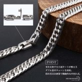 ステンレス スネークネックレス ヘビ ペンダントネックレス ダブル喜平チェーン 6面カット ごつめ シルバー 燻し アニマル ユニーク リアル 鱗 メンズ 男性 金属アレルギー対応