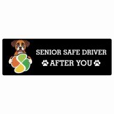 カーサイン 高齢者マーク SENIOR SAFE DRIVER ボクサー ステッカー シール 長方形 15x5cm 肉球 日本製 車