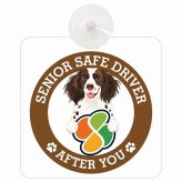 カーサイン 高齢者マーク SENIOR SAFE DRIVER スモールミュンスターレンダー 車内用 吸盤タイプ 収れん火災防止タイプ 肉球 日本製 車 ステッカー