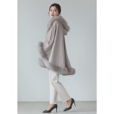 カシミヤ ケープ レディース 秋 冬 フォックスファー カシミヤ100％ フード付き 30代 40代 50代 女性 冠婚葬祭 フォーマル 結婚式 卒園 卒業式 入園 入学式 ギフト プレゼント 7F (6777r)
