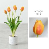 【高さ40cm】光触媒人工観葉植物 チューリップ 幅18cm×奥行18cm×高さ40cm お部屋に気軽に飾れて空間を美しく彩るフェイクグリーン 本物の生花のようなリアルな質感とインテリアに馴染む風合いが魅力です ホワイト ピンク オレンジ