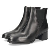 ショートブーツ レディース 靴 サイドゴア サイドジップ 本革 レザー 防寒 シンプル ５cm ヒール チャンキーヒール 定番 きれいめ Parade 1240 ブラック ブラウン