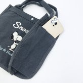 スヌーピー スクエアトートバッグ (ブラック)  ルートート ROOTOTE SNOOPY