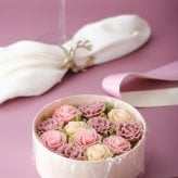 敬老の日2026「2種のお花のフラワーおはぎボックス」（風呂敷包み）【誕生日ギフト】フラワーおはぎ／人気のフラワーおはぎ　和菓子ギフト【お中元】【敬老の日ギフト】