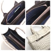 クロコダイル ミニトートバッグ メンズ トートバッグ 2WAY 日本製 マット 加工 センター取り あおりポケット 付き クロコダイルバッグ ハンドバッグ メンズバッグ B5 対応 本革 鰐革 保証書 付き プレゼント ギフト 4FA(06001685-mens-1r)