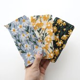 多機種対応 スマホケース 手帳型 【 デイジーシャワー 刺繍 】 スマホショルダー サイドマグネット ニュアンスカラー