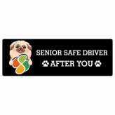 カーサイン 高齢者マーク SENIOR SAFE DRIVER ペキニーズ ステッカー シール 長方形 20x6.7cm 肉球 日本製 車