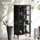 BURUCK ワイドメッシュキャビネット 4段 BRLS0331 メタルラック リビング収納 インダストリアル レトロ 角型 スチール ラック収納 スチールラック スチールシェルフ 扉付き メタルシェルフ 新生活
