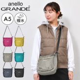 ショルダーバッグ レディース anello GRANDE アネロ グランデ ナイロン 撥水 はっ水 レディース 斜め掛け 軽量 大人 学生 マチ広 多収納 カジュアル シンプル 派手 ペットボトルが縦に入る A5 女性 おしゃれ 通勤 通学 バッグ 鞄 GTM1154 ブラック ネイビー ピンク ブルー
