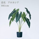 観葉植物 造花 アロカシア BROWN 全高約61cm 卓上・小型 フェイクグリーン 本物そっくり おしゃれ インテリア 人工観葉植物 アーティフィシャルグリーン オフィス 店舗 ホテル 開店祝い 室内 ミニ クワズイモ フェイク