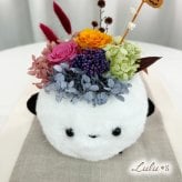 【秋季限定】プリザーブドフラワー ハロウィン 飾り ふわふわ シマエナガ ぬいぐるみ 鳥 雪の妖精 アニマル 花 ギフト プレゼント アレンジメント 秋 インテリア オブジェ 雑貨 バラ アジサイ 誕生日 お祝い バースデー ハロウィングッズ 置物 卓上 癒し 女性 友達 子供