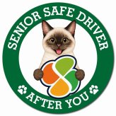 カーサイン 高齢者マーク SENIOR SAFE DRIVER シャム マグネット 強力 直径13cm 肉球 日本製 車 ステッカー