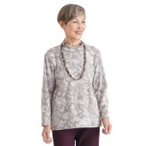 シニアファッション レディース 80代 70代 60代 90代 秋冬 あったか 長袖 [装生] 日本製 乾燥機対応 ジャカード 裏起毛 花柄 カットソー おばあちゃん 服 誕生日 プレゼント 婦人服 女性 ハイミセス ミセス 祖母 お年寄り 老人 高齢者（csf-ft6-yi0113）
