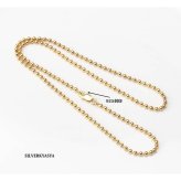 シルバー925素材 ボールチェーンネックレス 18KGP ゴールド 金色 幅2.5mm 長さ44cm 48cm