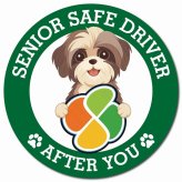 カーサイン 高齢者マーク SENIOR SAFE DRIVER シーズー マグネット 強力 直径13cm 肉球 日本製 車 ステッカー