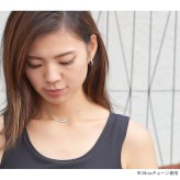 ゴールド ネックレス ハワイアンジュエリー ネックレス ホワイトゴールド ネックレス 刻印 無料 誕生石入れ可 ウェーブバー カーブ 14K K14ホワイトゴールド 14k k14カットあずきチェーン太0.9mm ギフトラッピング可能 プレゼント ハロウィン 【品番：CG-GP124W】