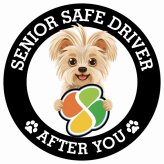 カーサイン 高齢者マーク SENIOR SAFE DRIVER ヨーチー ステッカー シール 直径13cm 肉球 日本製 車