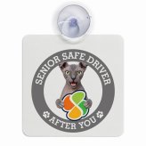 カーサイン 高齢者マーク SENIOR SAFE DRIVER ユークレニアンレフコイ 車内用 吸盤タイプ 収れん火災防止タイプ 肉球 日本製 車 ステッカー