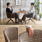 ダイニング家具 2人用 ダイニングテーブルセット カフェ風ダイニングテーブル 3点セット ダイニング3点セット ダイニングセット 2人掛け 2人用テーブル 回転式 ダイニングチェア2脚セット テーブル幅75cm 奥行56cm 高さ73cm