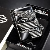 ZIPPO ハーレーダビッドソン ジッポ ライター イオンブラック＆ニッケルサテン 3面メタル 国内限定モデル 両面加工 黒銀 かっこいい おしゃれ メンズ ギフト プレゼント
