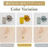 セカンドピアス チタン つけっぱなし 純チタン 長方形 四角 スクエア 金属アレルギー 日本製 ポスト 軸太0.75mm 長さ10mm 全8色 全品1個ずつバラ売り 医療用 おすすめ かわいい シンプル 小さめ ミニ 極小 人気 プレゼント